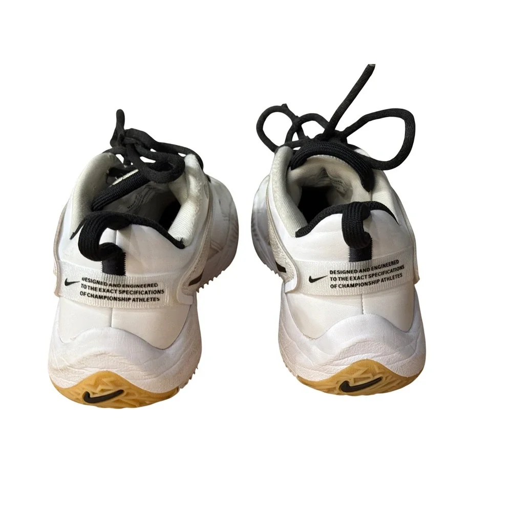 Nike‎ Air Zoom Hyperace 3 White Black Gum Volleyball Shoes FQ7074-101 Kids 4.5